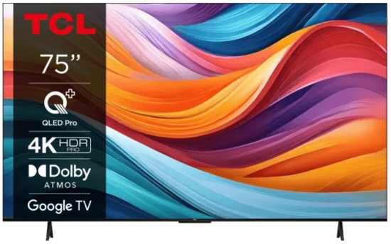 TV TCL 75 75T7B UHD QLED GOOGLETV DOLBY ATMOS